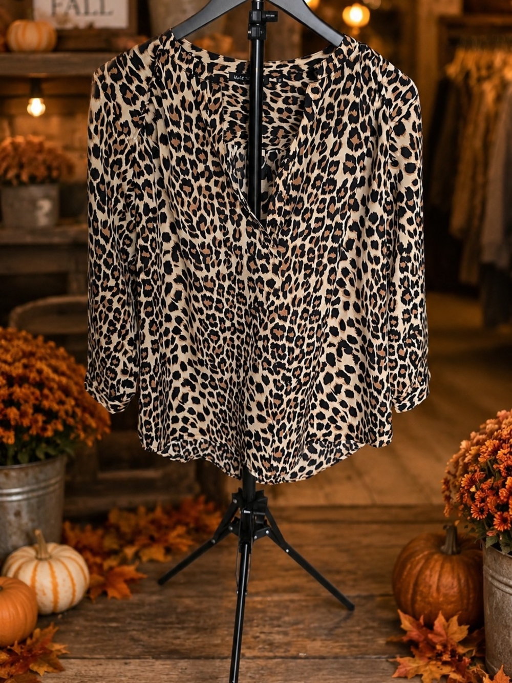 Violet‎ & Claire Leopard Print Skirt in Tan and Black